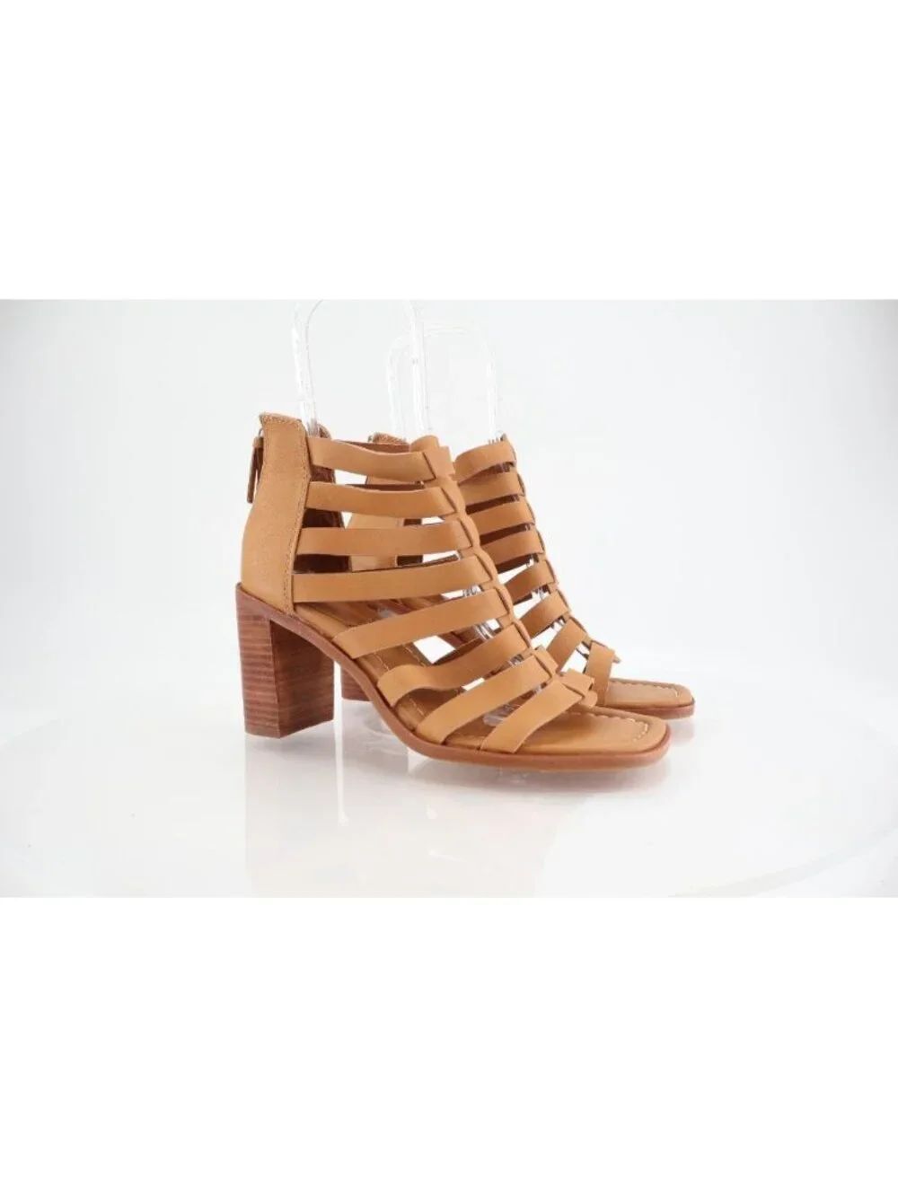 Sofft Stratford Sandals Brown Leather Block Heel Gladiator Strappy Size 9M